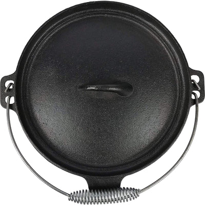 Pre-Seasoned Cast Iron Camp Dutch Oven with Legs, 4.1 Qt, Including Lid Lifter & Lid Stand