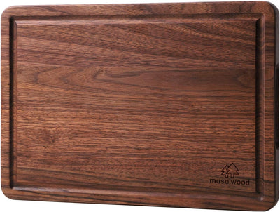 Walnut Cutting Board for Kitchen, Wooden Cutting Board with Juice Groove and Side Handle, Wood Board for Food and Charcuterie (16 X 11 In)