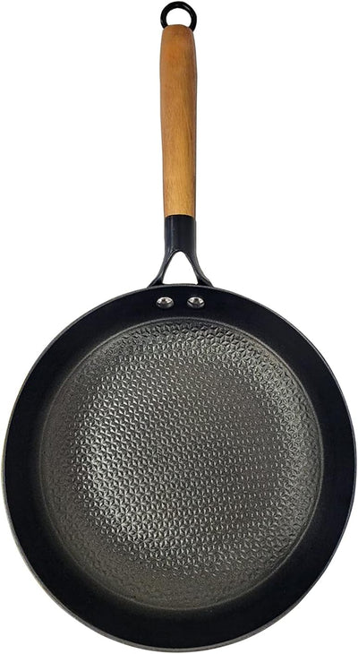 Master Preseasoned Cast Iron Skillet, Nonstick Rustproof Lightweight Pan with Wooden Handle, 9.5 Inches