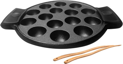 Cast Iron Aebleskiver Pan/Ebelskiver Pan/Ideal for Poffertjes Pan (15 Hole)