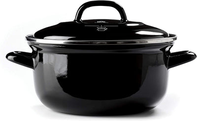 Indigo Aluminum Heavy-Gauge Carbon Steel, Induction, 2.5 QT Nonstick Glaze Dutch Oven, Dishwasher Safe, Black