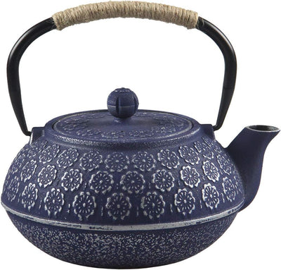Cast Iron Teapot for Stovetop Safe Coated with Enameled Interior,Japanese Tea Kettle with Stainless Steel Infuser for Loose Tea(33.8Oz/1000Ml)