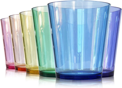- 20Oz Unbreakable Premium Iced Tea Drinking Glasses Tumbler Set of 6 - Super Grade Acrylic - Perfect for Gifts - Dishwasher Safe - Plastic Cups Acrylic Drinking Glasses Drinkware