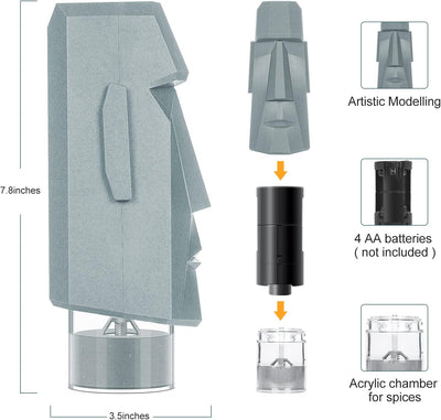 Electric Salt&Pepper Mills Set,Ceramic Grinder,Battery Operated,Adjustable Coarseness,Automatic Operation Spice Grinder,Funny Gifts(2 Packs)