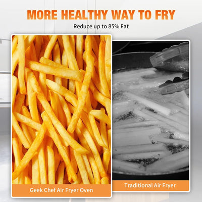 9 QT Air Fryer Toaster Oven Combo, 4 Slice Toaster Convection Air Fryer Oven Warm, Broil, Toast, Bake, Air Fry, Oil-Free, Accessories Included, Stainless Steel, Silver