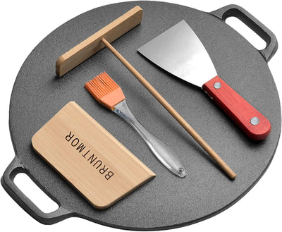 Pre Seasoned 16 Inch Cast Iron Skillets, Dual Large Loop Handled Durable Pan,Enameled Cast Iron Skillet for Breakfast, Black Pan for Grill and Saute,Oven Safe,Stovetop, Induction, Christmas