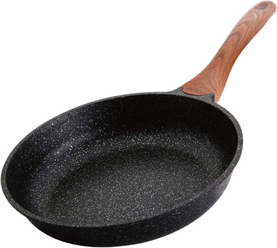 11" Nonstick Frying Pan, Dishwasher Safe Skillet for Cooking, Professional Nonstick Fry Pan with Wooden Handle, Stone Frying Pan 100% PFOA Free