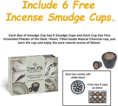 Cast Iron Cauldron with Lid and Carry Handle for Spells, Smudging, Ritual & Blessings | Includes 6 Free Incense Smudge Cups (4.5 Inch, Black)