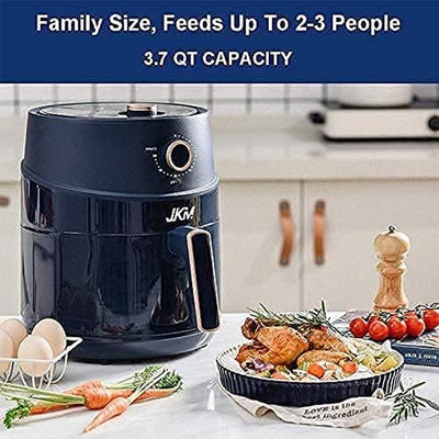 Air Fryer 3.7QT Large Electric Oilless Mechanical Temperature Control, Nonstick Frying Basket, Knob-Blue