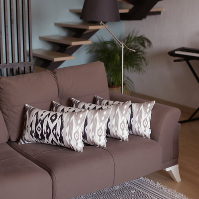 Ikat Set of 4 Lumbar Boho Throw Pillow Covers