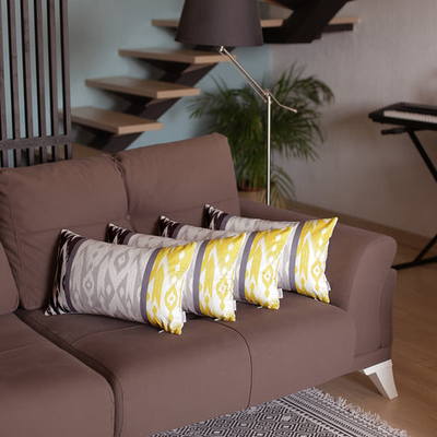 Ikat Set of 4 Lumbar Boho Throw Pillow Covers