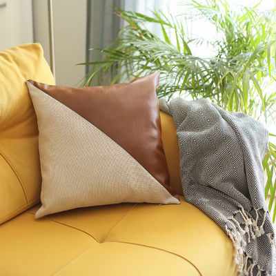 Boho-Chic Vegan Faux Leather Throw Pillow Covers