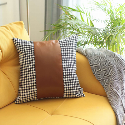 Boho-Chic Vegan Faux Leather Throw Pillow Covers