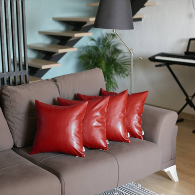 Bohemian Vegan Faux Leather Throw Pillow Covers