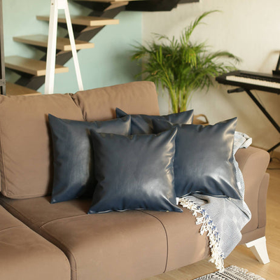 Bohemian Vegan Faux Leather Throw Pillow Covers