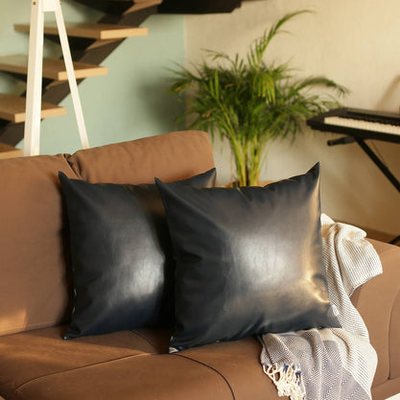 Bohemian Vegan Faux Leather Throw Pillow Covers
