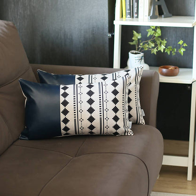 Bohemian Vegan Faux Leather Decorative Throw Pillow Covers Set of 2