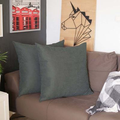 Farmhouse Square and Lumbar Solid Color Throw Pillow Covers Set