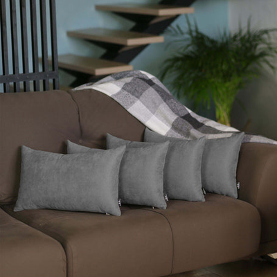 Farmhouse Square and Lumbar Solid Color Throw Pillow Covers Set