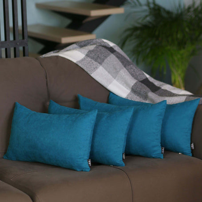 Farmhouse Square and Lumbar Solid Color Throw Pillow Covers Set