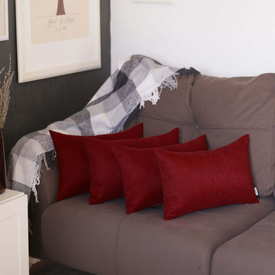 Farmhouse Square and Lumbar Solid Color Throw Pillows Set