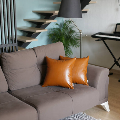 Bohemian Vegan Faux Leather Throw Pillow