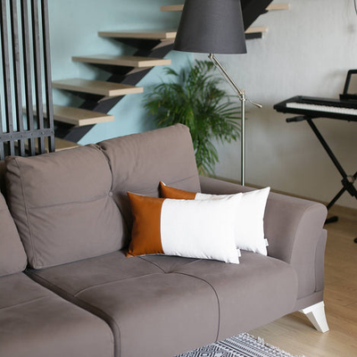 Bohemian Vegan Faux Leather Detailed Throw Pillow Covers