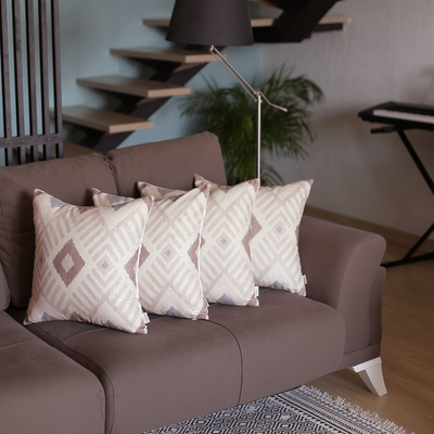 Ikat Set of 4 Square Bohemian Throw Pillows