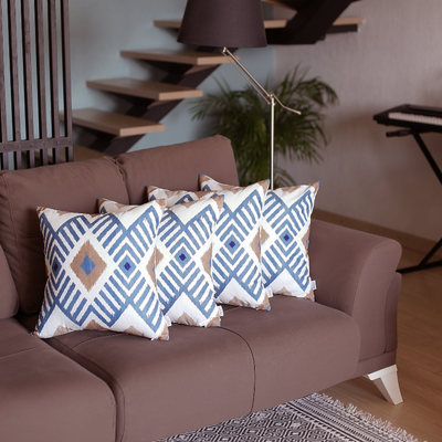 Ikat Set of 4 Square Bohemian Throw Pillows