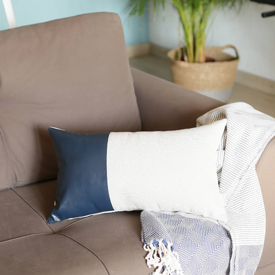 Bohemian Vegan Faux Leather Detailed Throw Pillow