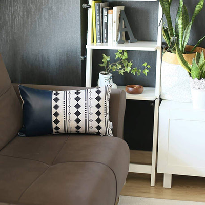 Bohemian Vegan Faux Leather Throw Pillow