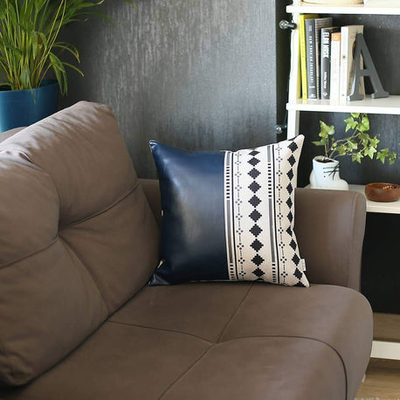 Bohemian Vegan Faux Leather Throw Pillow