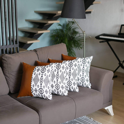 Bohemian Vegan Faux Leather Throw Pillow Set