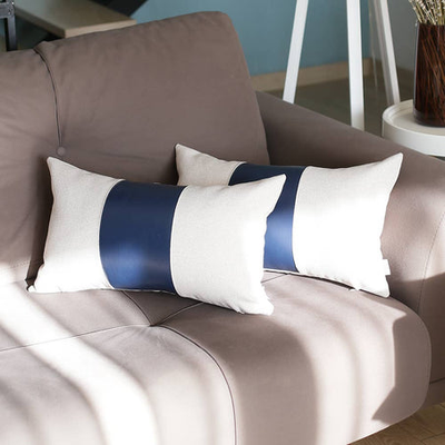 Vegan Faux Leather Detailed Throw Pillow