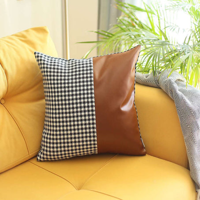 Boho-Chic Vegan Faux Leather Throw Pillow