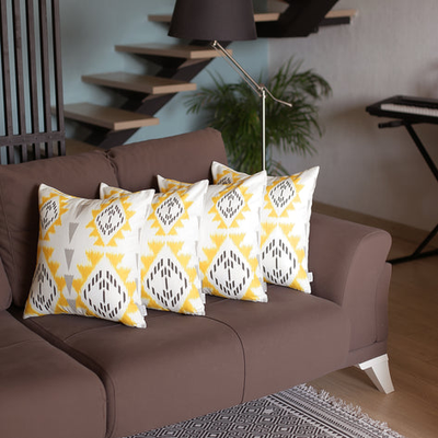 Ikat Set of 4 Square Boho Throw Pillow Covers