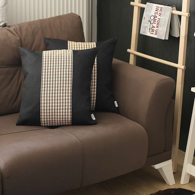 Boho-Chic Houndstooth Jacquard Throw Pillow Covers