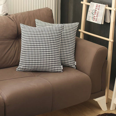 Boho-Chic Houndstooth Jacquard Throw Pillow Covers