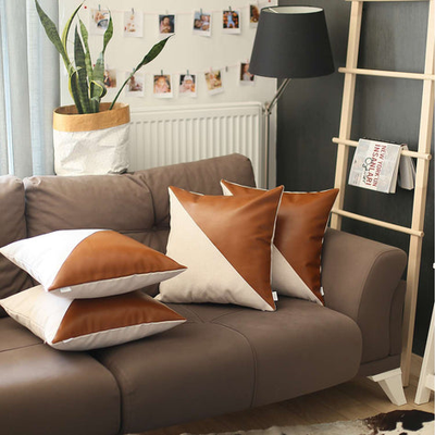 Boho-Chic Vegan Faux Leather Throw Pillow Covers