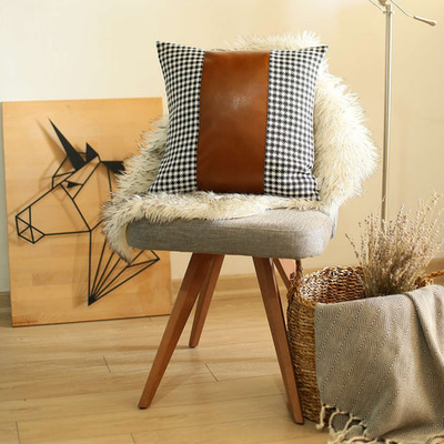 Boho-Chic Vegan Faux Leather Throw Pillow Covers