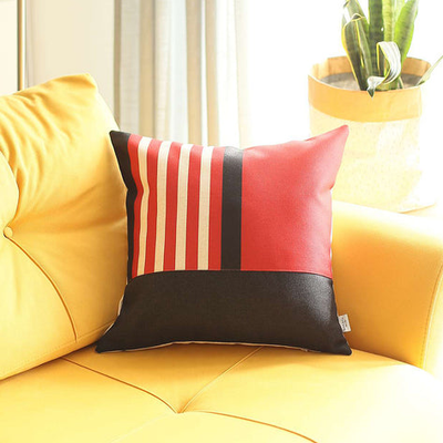 Boho-Chic Vegan Faux Leather Throw Pillow Covers