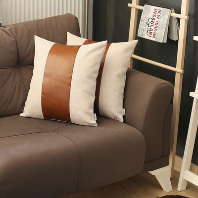 Boho-Chic Vegan Faux Leather Throw Pillow Covers