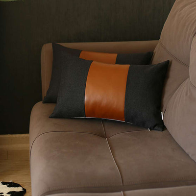 Boho-Chic Vegan Faux Leather Throw Pillow Covers