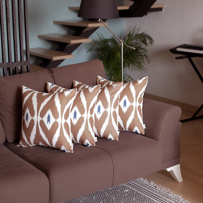 Ikat Set of 4 Square Boho Throw Pillow Covers