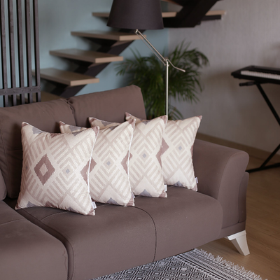 Ikat Set of 4 Square Boho Throw Pillow Covers