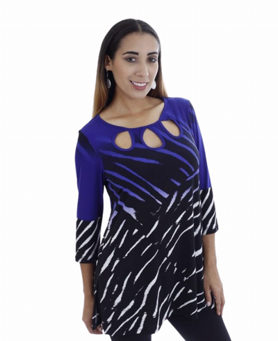 Key Hole Neckline 3/4 Sleeve Tunic