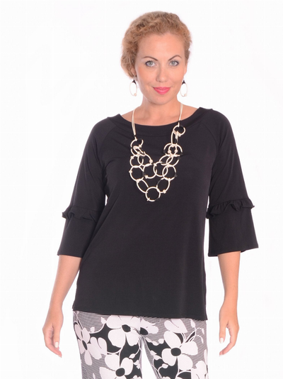 Ruffle 3/4 Sleeve Tunic Top