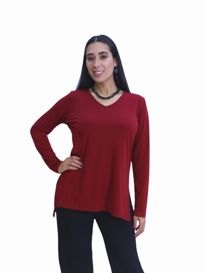 Full Sleeve High Low Comfy Casual Tunic Top