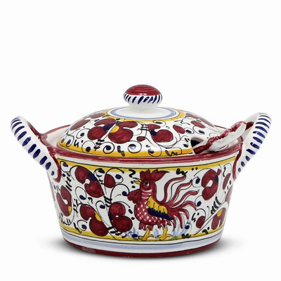 ORVIETO ROOSTER BUTTER TRAY & CHEESE BOWLS