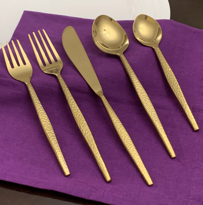Vibhsa Flatware Gold 5 Piece Place Setting